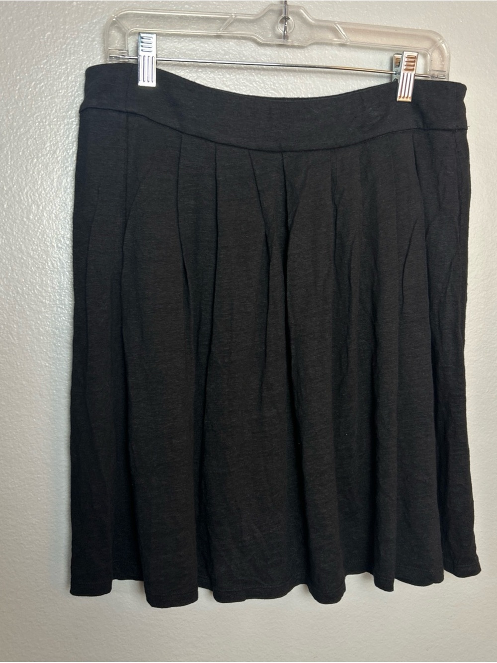 Eileen Fisher Women's Black Linen Knit Pleated Skirt With Pockets Size XS